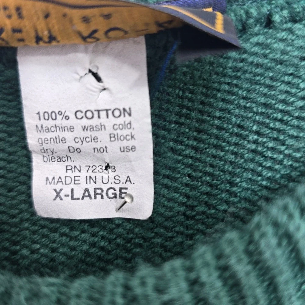 VTG Andrew Rohan Steamboatin American Queen Knit Sweater Men XL Textured‎ Green